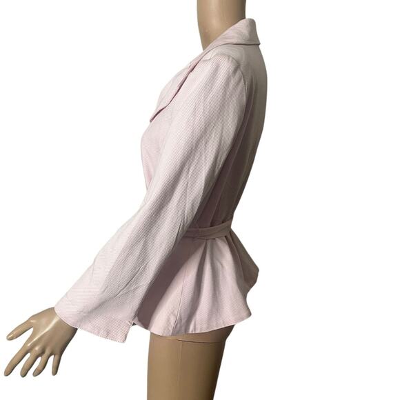 Sandro Pink Button-Up Belted Blazer Jacket Womens Small 3 Button - Picture 8 of 9